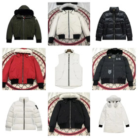 Moose Knuckles Hooded Logo Casual Mid-Length Down Jacket-4302  