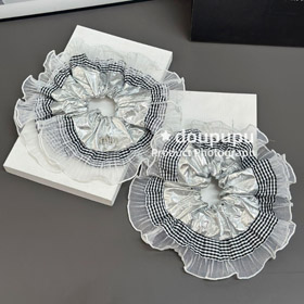 Miu Miu checkered lace scrunchie-6272  